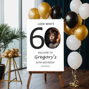 Custom 60th Birthday Welcome Sign, 60th Birthday Decorations for Men ...