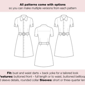 Sewing Pattern Jersey Button dress PDF download EU34-50 image 3