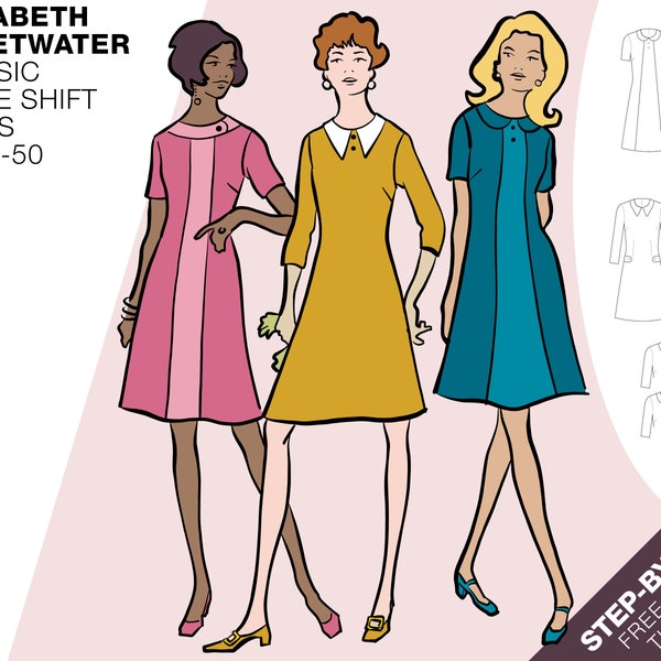 Classic A-line Shift Dress | PDF download | EU34-50