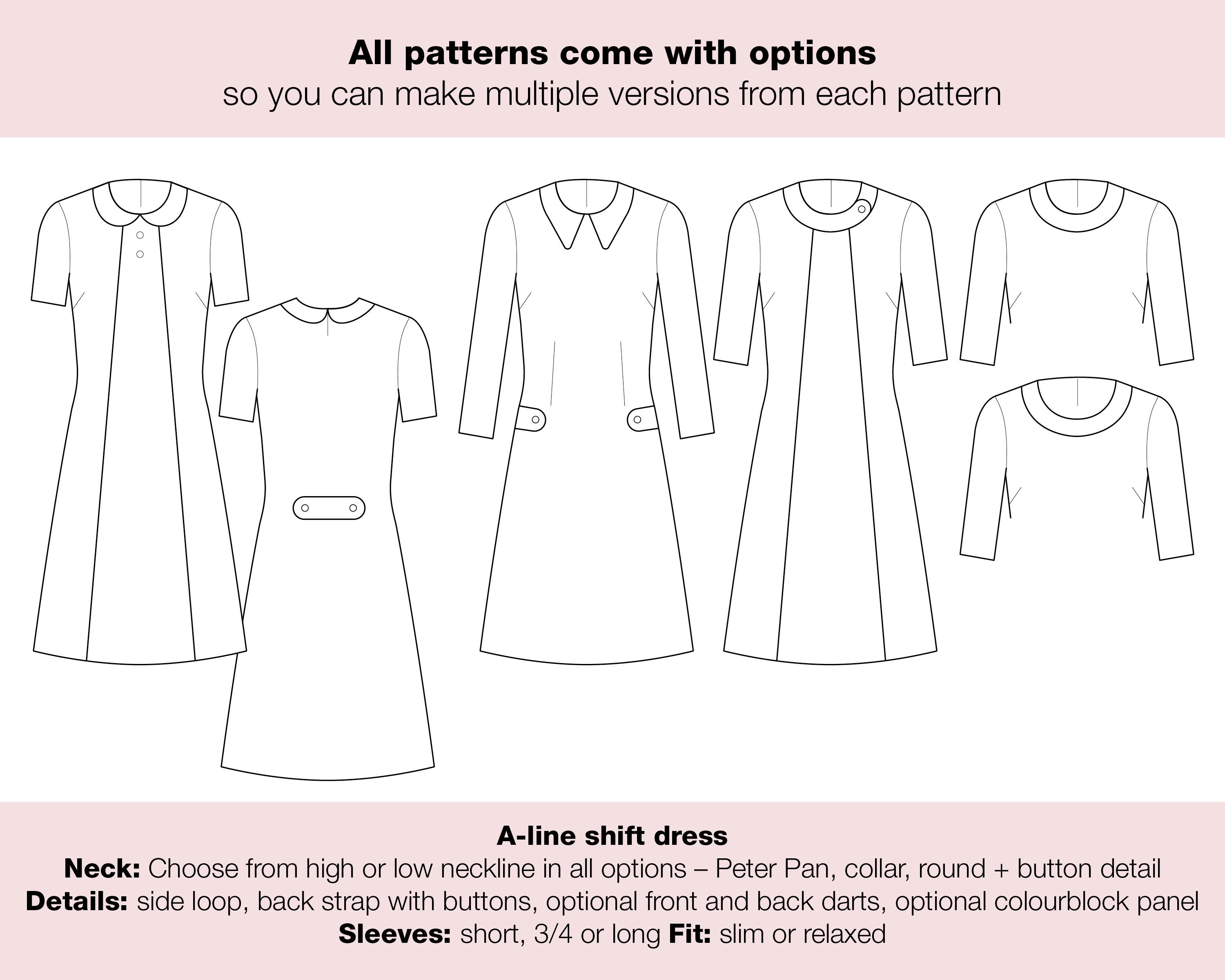 navy blue dress for baby girl Classic A-line Shift Dress | PDF Download | EU34-50