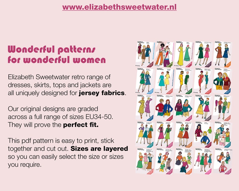 Sewing Pattern Jersey Button dress PDF download EU34-50 image 4