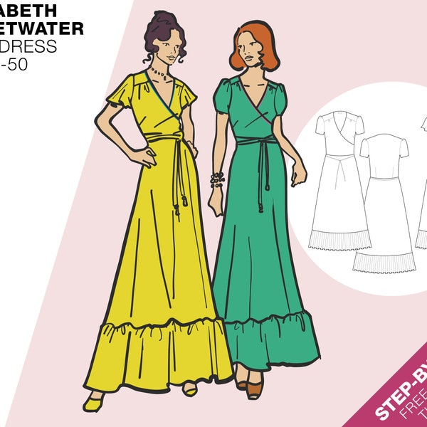 Sewing Pattern Jersey Maxi dress | PDF download | EU34-50