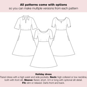 Holiday High Waist Dress PDF download EU34-50 image 2