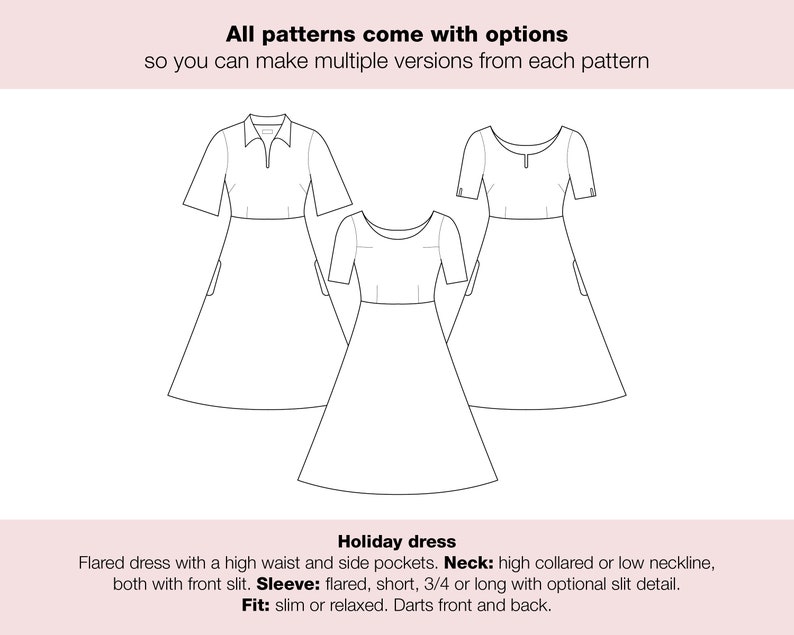 Holiday High Waist Dress PDF download EU34-50 image 2