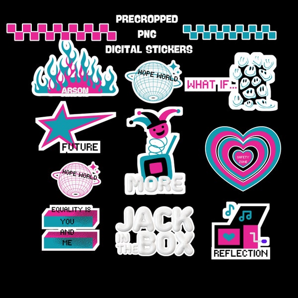 BTS Jhope Jack In The Box Printable Stickers | Pre cropped PNGs for Digital Journaling, Goodnotes | Digital Download