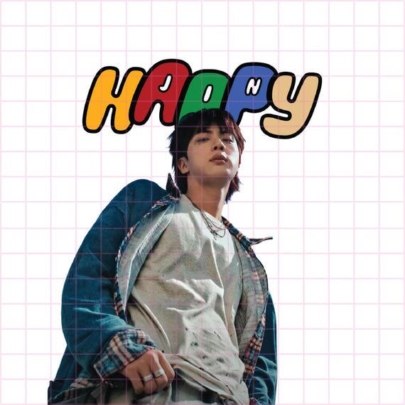 BTS JIN ステッカーシート happy Bts Jin Happy Sticker Pack | SVG, PNG, JPG | Digital