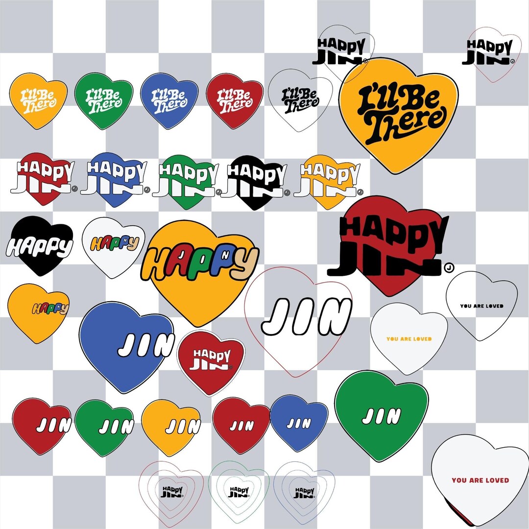 Bts Jin Happy Stickers | Svg, Png, Jpg | Bts Svg | Digital