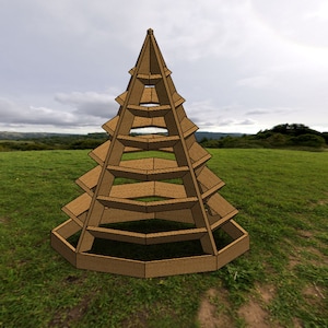 Planos de jardinera piramidal octagonal para fresas, planos de jardinera para jardín DIY de 6 pies.