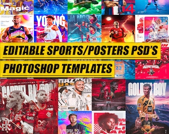 Sports Photoshop Template Bundle PSD