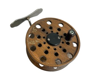 Moulinet ancien de pêche au saumon en alliage Malloch, années 1890 - Canada