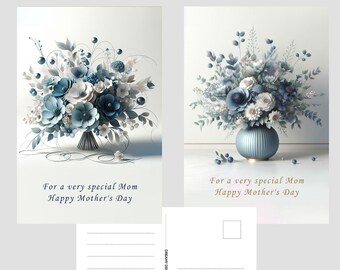 Mother's Day greetings postcards. Postcards ready to download. Prepared for printing.