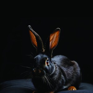 Elegant poster with a rabbit. Poster ready to download.Art wall poster. Prepared for printing. zdjęcie 3