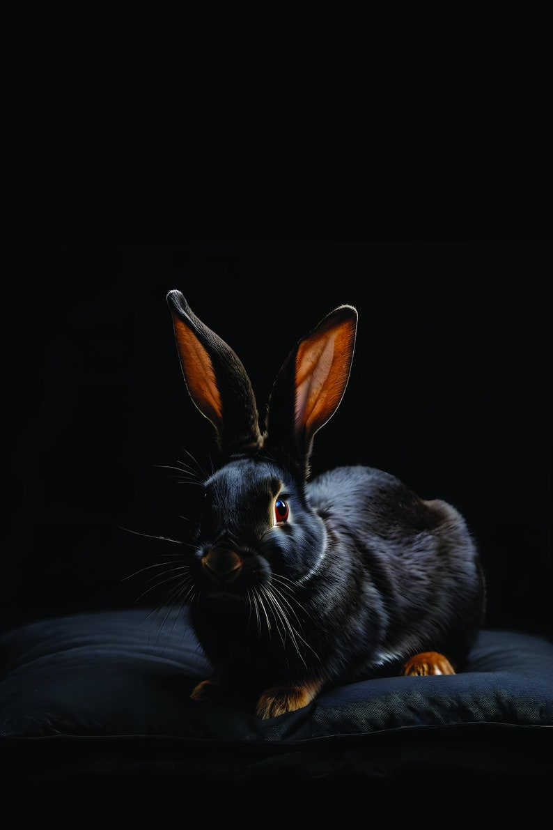 Elegant poster with a rabbit. Poster ready to download.Art wall poster. Prepared for printing. zdjęcie 3