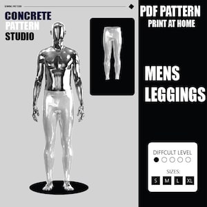 Patrón de costura de leggings para hombre, para eventos de cosplay, patrones de pantalones para hombre, leggings de una pieza.