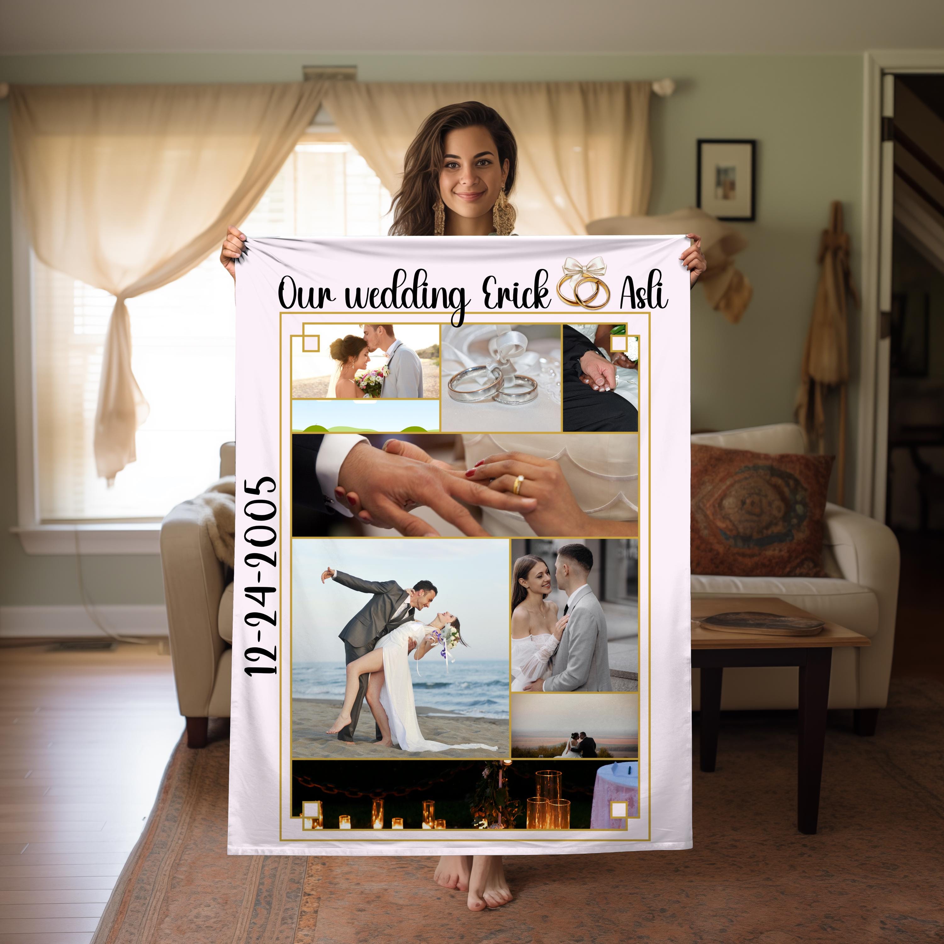 Customizable Photo Blanket Collage | Super Cozy Blanket | Personalized Gift for Families | Blanket With a Photo | Picture Collage Blanket