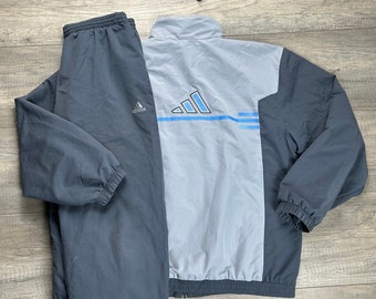 Adidas Vintage Tracksuit Rare Grau L Flaws