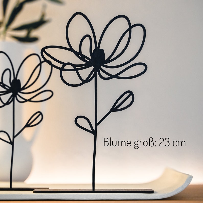 Line Art Blumen zum Hinstellen Holzdeko Frühling filigrane Blumen aus Holz Frühlingsdeko Blume groß