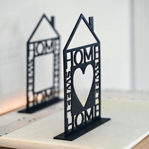 Deko aus Holz Home Sweet Home Line Art Haus Home Tischdekoration aus Holz Deko zum Aufstellen Bild 5