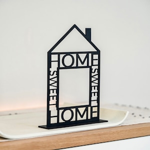 Deko aus Holz Home Sweet Home Line Art Haus Home Tischdekoration aus Holz Deko zum Aufstellen Bild 7