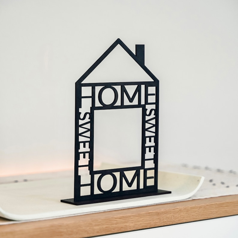 Deko aus Holz Home Sweet Home Line Art Haus Home Tischdekoration aus Holz Deko zum Aufstellen Bild 7