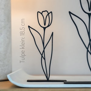 Line Art Tulpen zum Hinstellen Holzdeko Frühling filigrane Blumen aus Holz Frühlingsdeko Tulpe klein