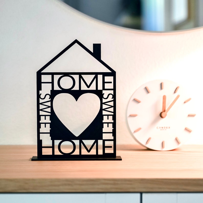 Deko aus Holz Home Sweet Home Line Art Haus Home Tischdekoration aus Holz Deko zum Aufstellen Bild 6