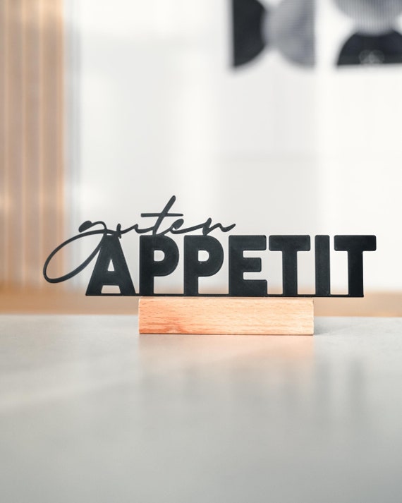 Küchendeko „guten Appetit“ | Deko zum Hinstellen | Regaldeko 3D Druck
