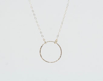 Eternal Promise Ring Necklace - Promise Collection - Circle Necklace - Gold or Sterling Silver Ring Necklace - Simple Jewelry