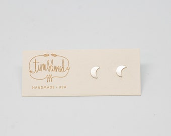 Crescent Moon Studs - Two Crescents - Available in 14k Gold Fill, Sterling Silver or Rose Gold Fill