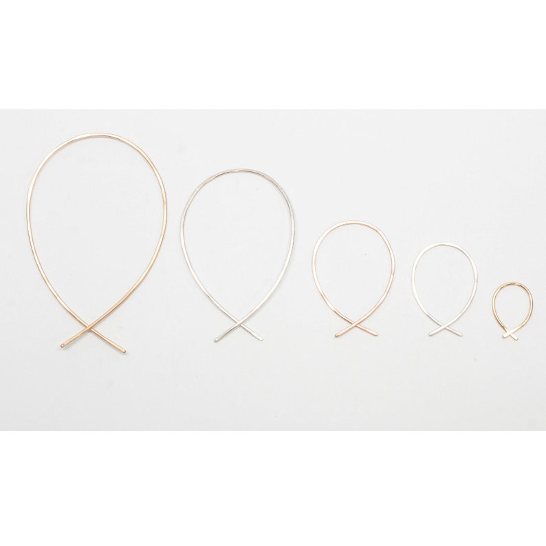 Twist Hoops: Handmade with Recycled Sterling Silver, 14k Gold Fill or 14k Rose Gold Fill image 1