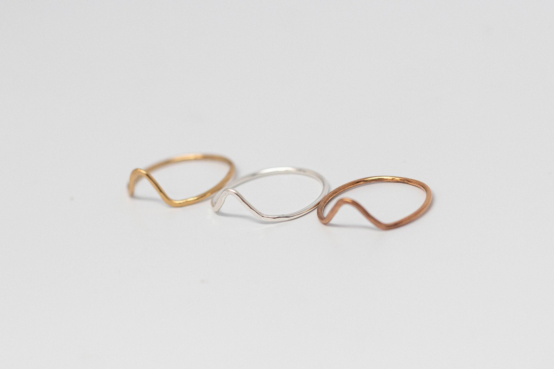 Chevron Stacking Promise Ring Made With Recycled Metals Rose - Etsy