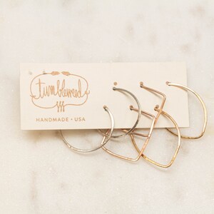Tumbleweed Mini Hoop Set (14k Gold Fill, Rose Gold, Sterling Silver) - Hammered Hoops - Jewelry Set - Best Sellers