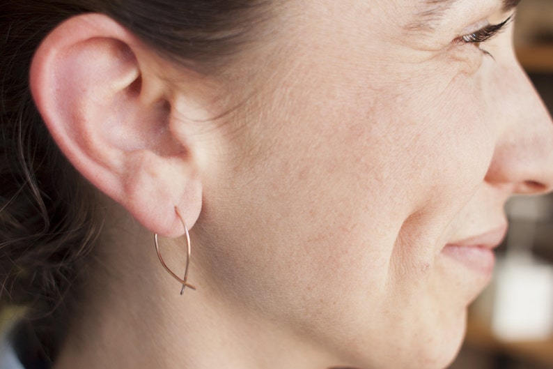 Twist Hoops: Handmade with Recycled Sterling Silver, 14k Gold Fill or 14k Rose Gold Fill image 2