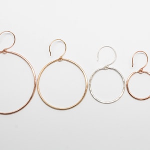 Wide Hammered Hoops - 14k Gold Fill or Sterling Silver