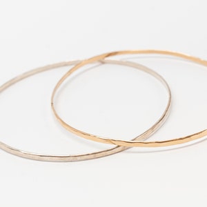 Medium Hammered Bangle Handmade using 14k Gold Fill or Sterling