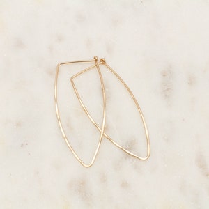 Long Oval Hoop Sterling, Gold or Rose Gold Hoops image 4