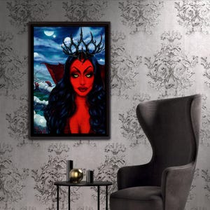 RW2 Signed LARGE 24&quot; x 36&quot; Standard Size Print Red Queen Through the Looking Glass Alice in Wonderland Art  by Robert Walker