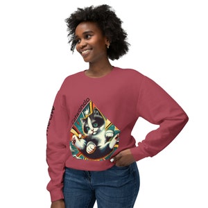 Be awesome and Cute with this Unisex Lightweight Crewneck Sweatshirt CATWONDO zdjęcie 5