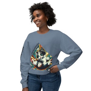 Be awesome and Cute with this Unisex Lightweight Crewneck Sweatshirt CATWONDO zdjęcie 2