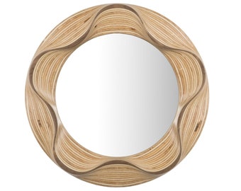 Starfish Walnut wooden mirror - 60 cm mirror - Round wooden mirror - Eye-catching mirror - Unusual mirror - Walnut mirror - Wooden mirror