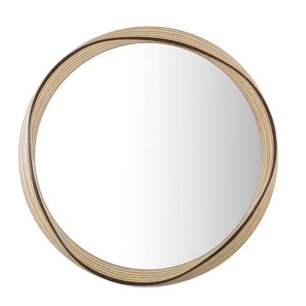 Portal Spiegel - 60 cm Spiegel - Holzspiegel - Auffälliger Spiegel - Ausgefallener Spiegel - Runder Holzspiegel - Venge-Spiegel - Runder Spiegel