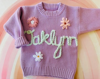 Personalized Baby Name Sweater, Personalized Embroidered Sweater with Name, Customized Baby Gifts, Baby Shower Gifts, Toddler Name Sweater