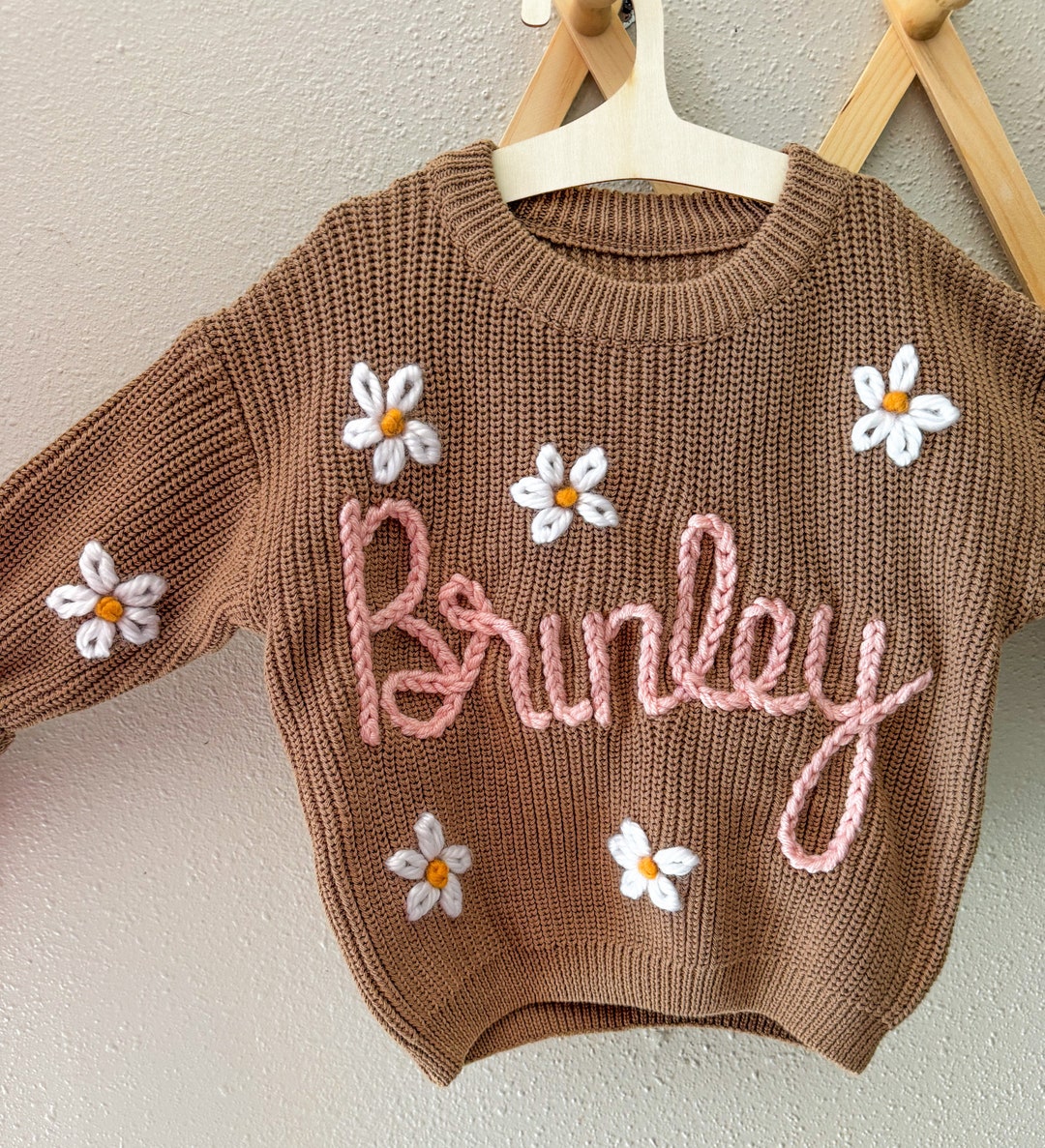 Personalized Hand Embroidered Baby Boy and Toddler Boy Sweaters, Baby Name Sweaters, Baby Gift, Baby Girl and Toddler Girl Name Sweater