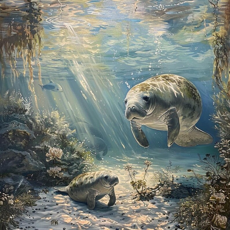Manatee gentle Giants Etsy