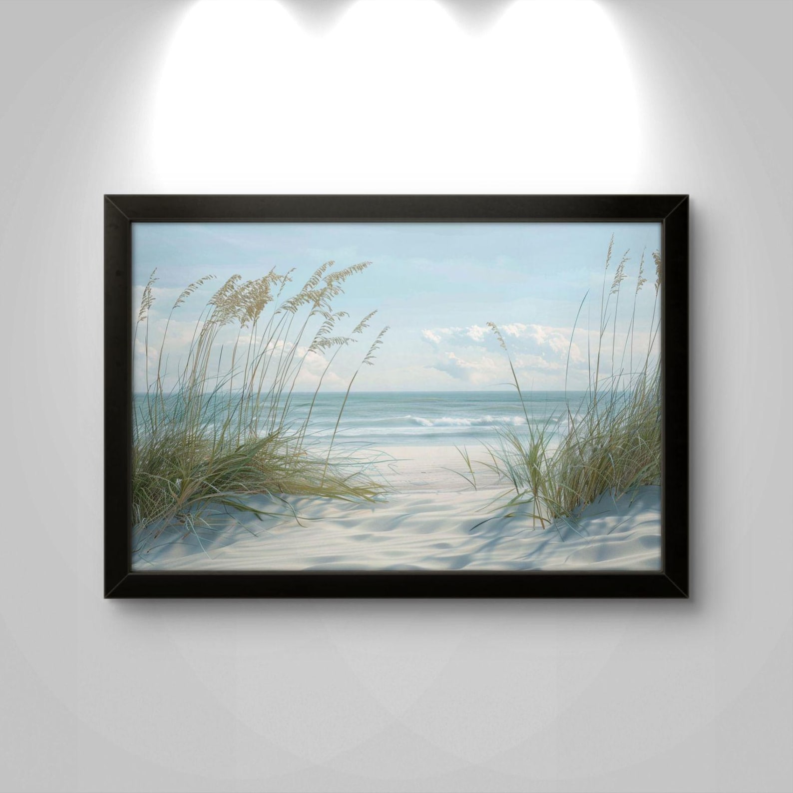Coastal Beach Canvas Print: Serene Ocean Shore Seascape Wall Art ...