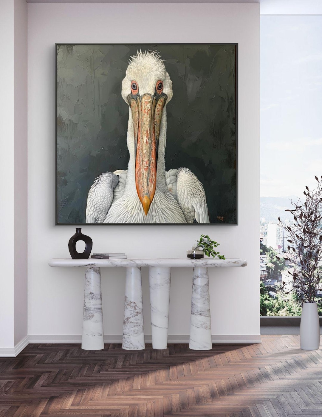 Pelican Wall Art Canvas Print: Coastal Bird Artwork, Beach House Decor ...