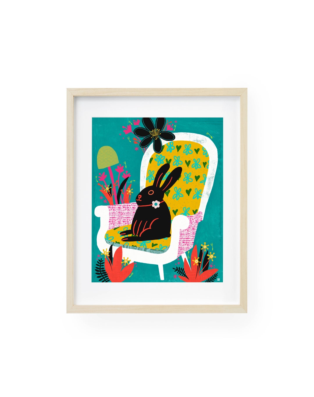 Rabbit Art Print Children's Room Wall Art Nursery Decor Etsy