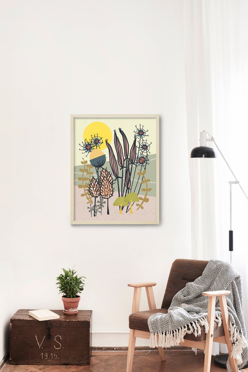 Mid Century Wall Art Scandinavian Art Scandinavian Print Etsy