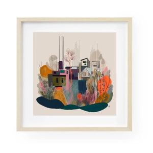 Abstract Landscape, City Landscape, Nature Art, Garden Art, Abstract Painting, Modern Wall Art, Modern Art Print, Minimalist Art