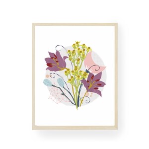 Modern Botanical Print, Botanical Art, Scandinavian Print, Mid Century Art, Nature Print, Abstract Botanical, Floral Painting